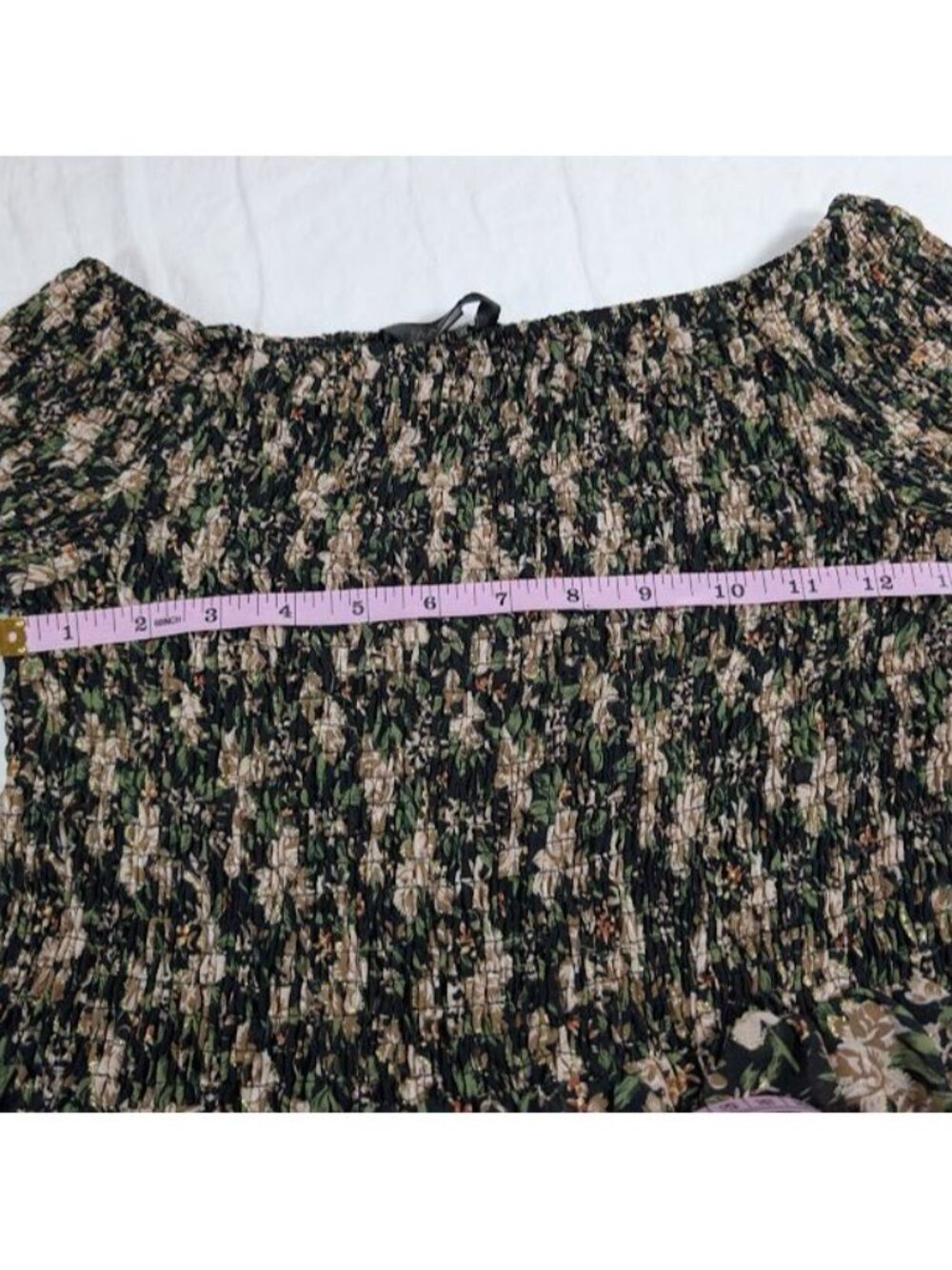 Mafadeny women's size Medium black floral off the shoulder short dress B18 - Picture 7 of 8